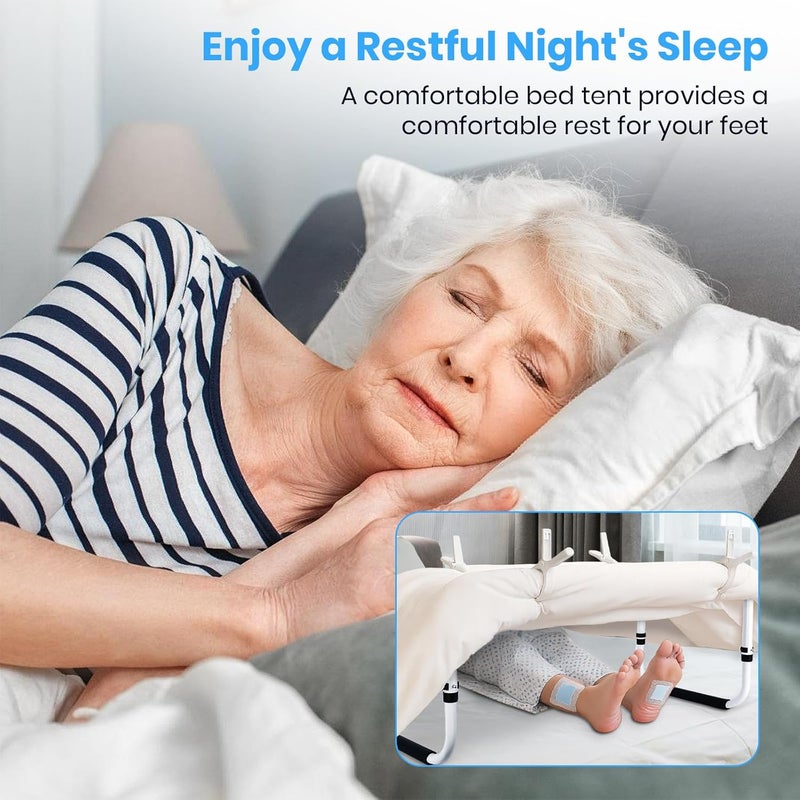 YaoFaFa Blanket Lifter for Feet - Blanket Lifters for Foot of Bed, Adjustable 20-29 Inch Height with 4 Non-Slip Clips, Multi-Use Bed Support for Enhanced Foot, Toe, Leg and Knee Comfort - Image 5